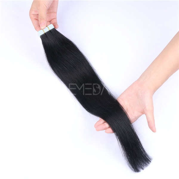 Silk straight style and Remy hair grade hair extensions 18inch 1# Black color YL099